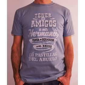 AMIGOS REMERA GRISCELESTE TALLE L