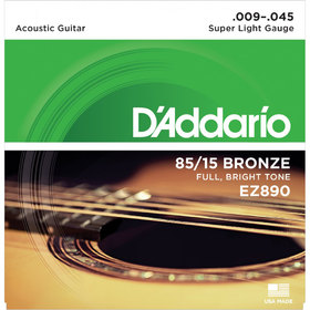 ENCORDADO GUITARRA ACUSTICA 85/15 BRONZE FULL BRIGHT TONE .009 EZ890 009-045